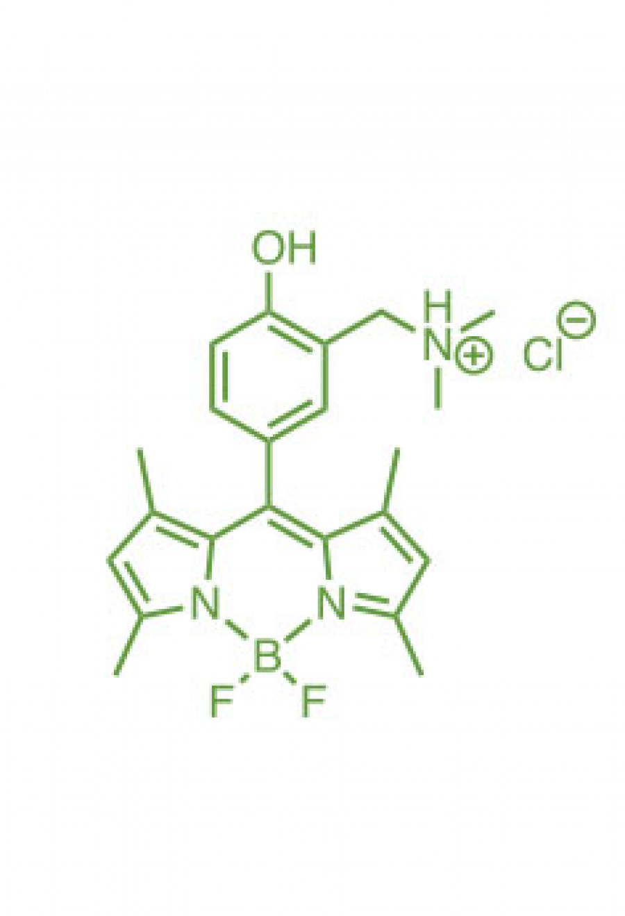 1,3,5,7-tetramethyl-8-(3-(N,N-dimethylaminomethyl)-4-hydroxyphenyl)BODIPY chloride  | Porphychem Expert porphyrin synthesis for research & industry