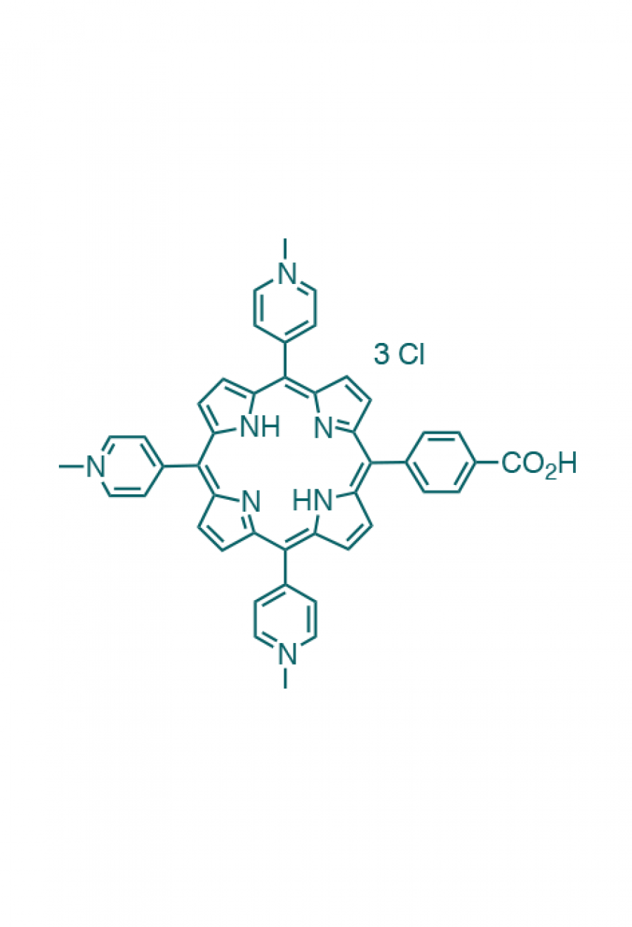 5-(4-carboxyphenyl)-10,15,20-(tri-N-methyl-4-pyridyl)porphyrin trichloride  | Porphychem Expert porphyrin synthesis for research & industry