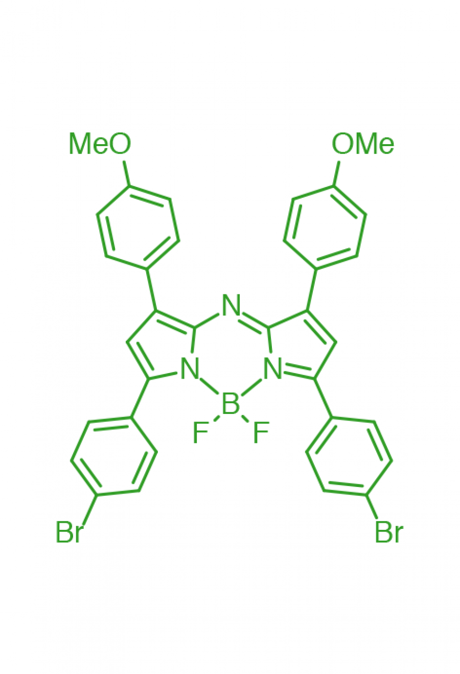 1,7-(di-4-methoxyphenyl)-3,5-(di-4-bromophenyl)AZABODIPY  | Porphychem Expert porphyrin synthesis for research & industry