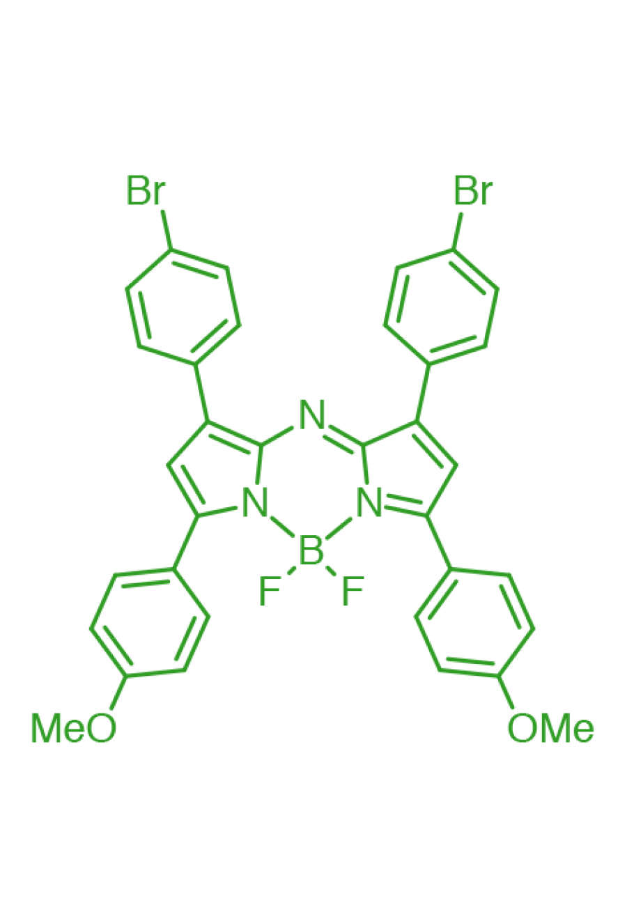 1,7-(di-4-bromophenyl)-3,5-(di-4-methoxyphenyl)AZABODIPY  | Porphychem Expert porphyrin synthesis for research & industry
