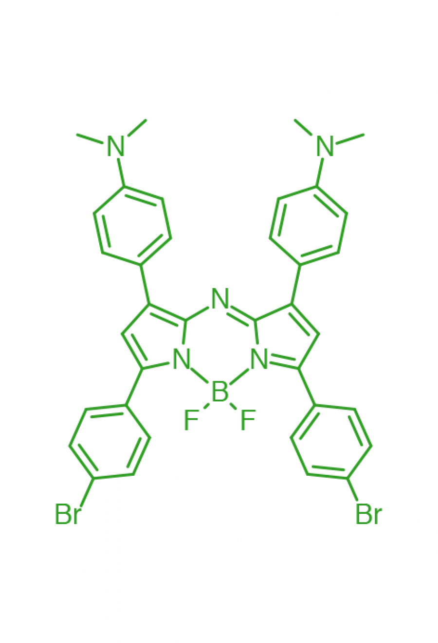 1,7-(di-4-N,N-dimethylaminophenyl)-3,5-(di-4-bromophenyl)AZABODIPY  | Porphychem Expert porphyrin synthesis for research & industry